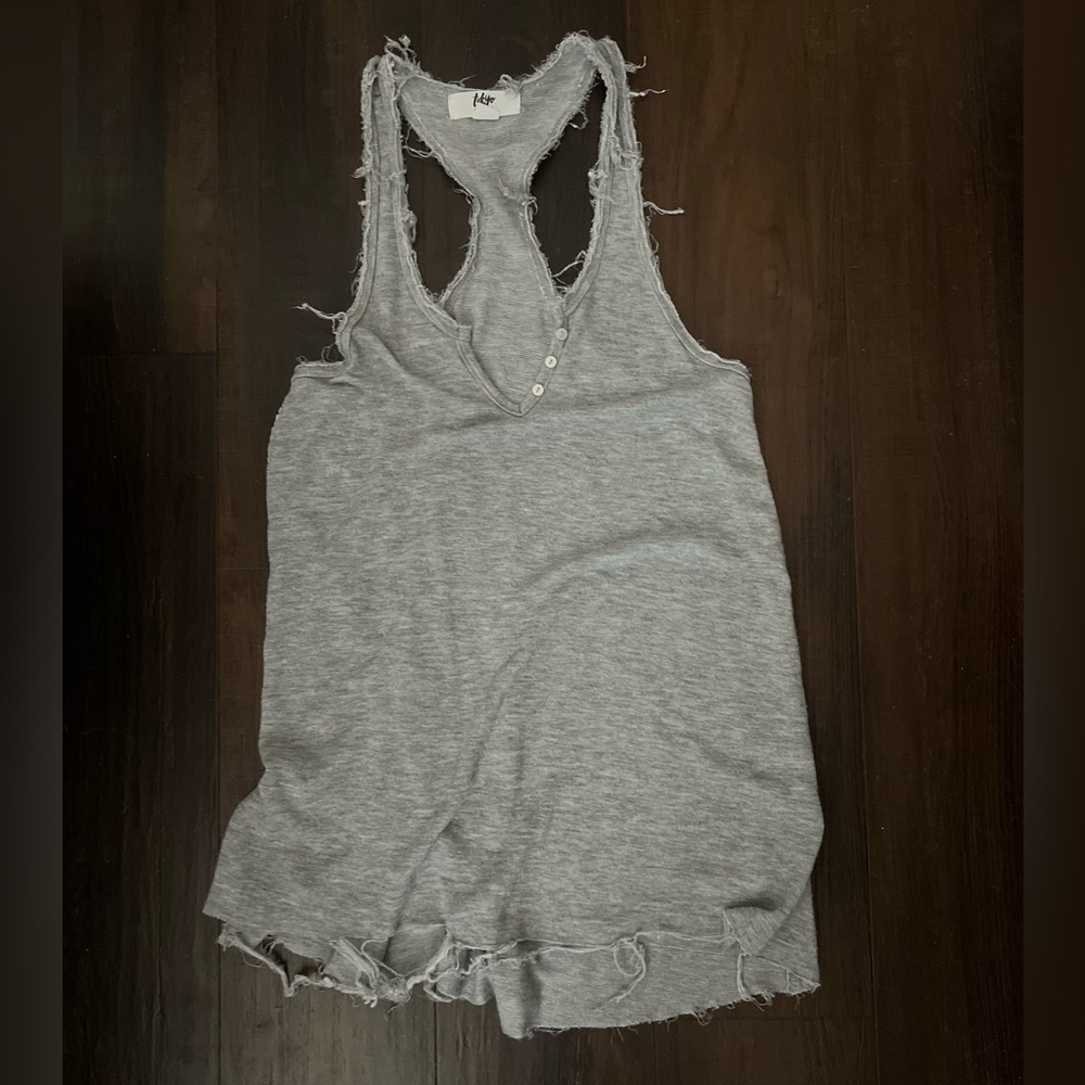 Aeropostale. Gray fringed racer back tank
